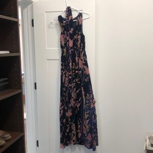 Baltic Born size S sleeveless maxi floral dusty rose and navy